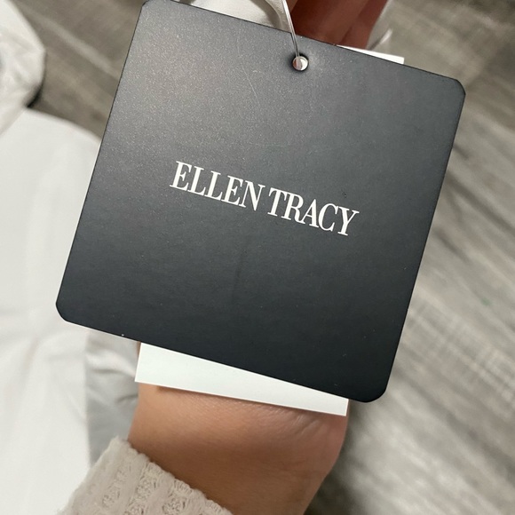 NWT ELLEN TRACY Women's City Rain Jacket with Hood Size 1X - Stone NWT $150 - Picture 7 of 8